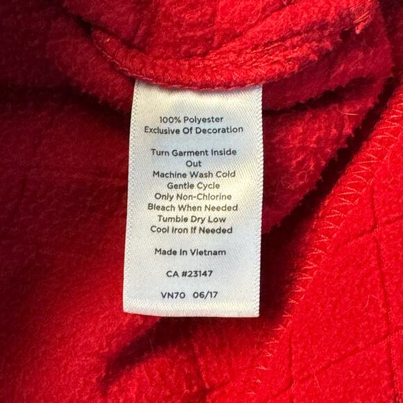 Talbots Zip-Up Textured Fleece Warm Cozy Winter Holiday Jacket Women Lp Red - Picture 7 of 7